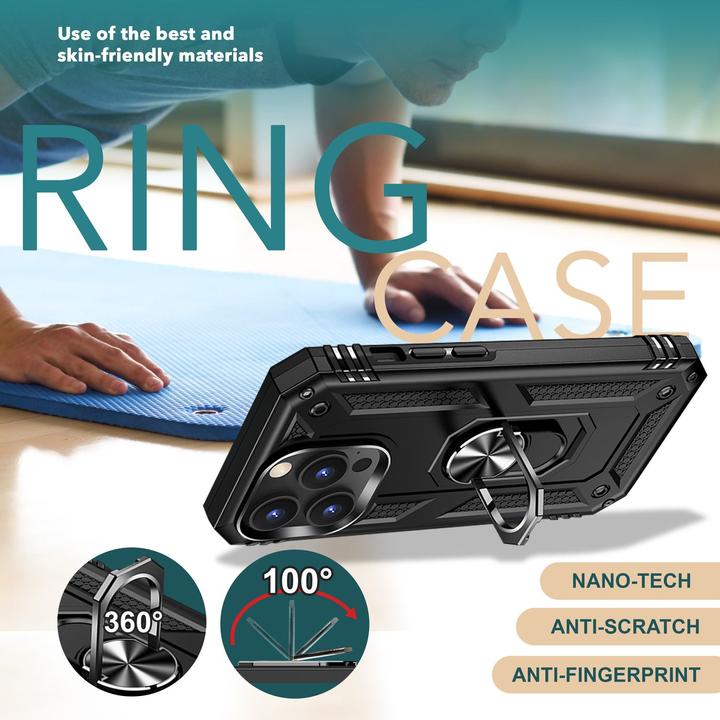 Actual product image Nalia Shockproof Military Style Ring Cover (Apple iPhone 15 Pro Max)