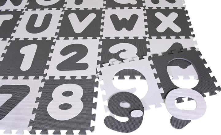 Produktbild Knorrtoys Puzzlematte - "Alphabet + Zahlen" grau-weiss (180 x 180 cm)