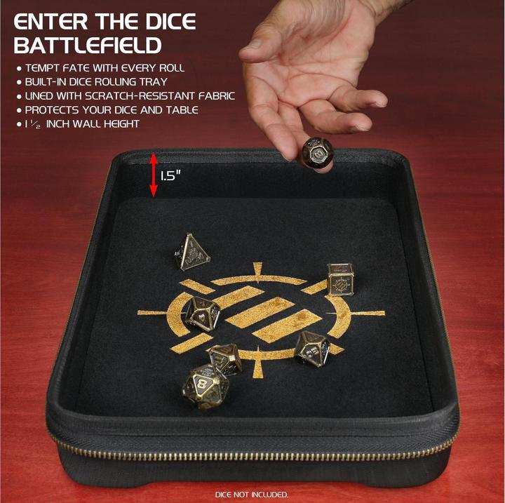 Image du produit Enhance Tabletop RPGs Community Dice Organizer Case & XL Rolling Tray Noir