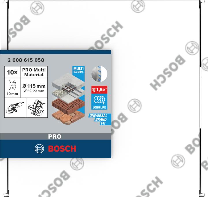 Immagine prodotto Bosch Professional Zubehör Disco diamantato PRO Multi Material, 115 x 22,23 mm