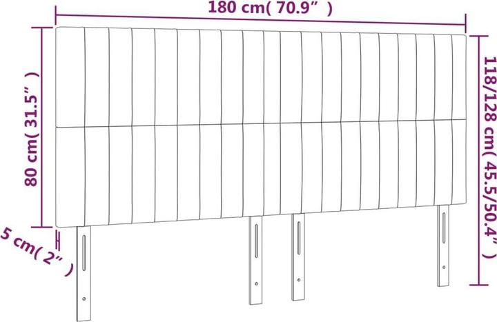 Actual product image vidaXL Kopfteil (180 x 5 x 128 cm)