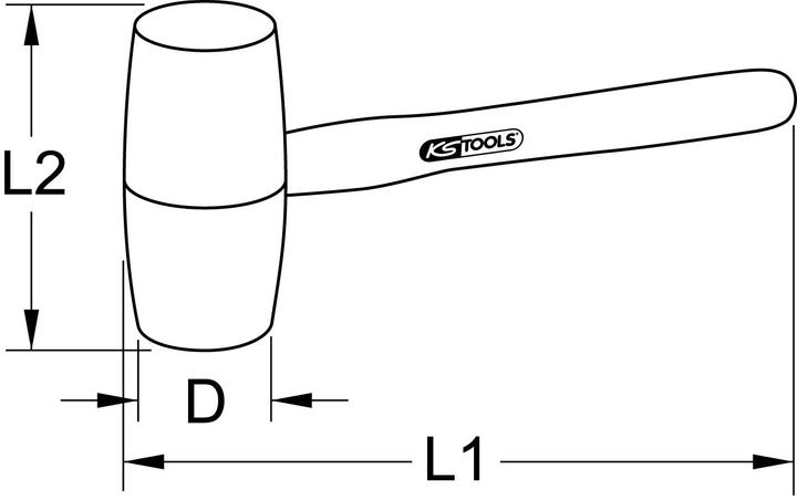 Actual product image KS Tools BRONZEplus mallet, handle type hickory, 2700 g (2700 g)