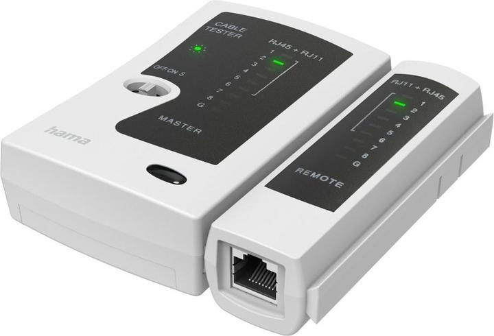 Hama Network cable tester, cable tester for 8p8c (RJ45), 6p6c or 6p4c