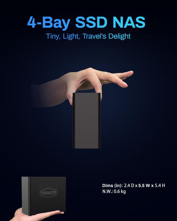 Actual product image Terramaster F4 SSD 4bay All SSD NAS,Quad Core,8GB DDR5,Diskl