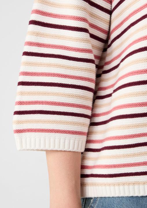 Produktbild Comma Strickpullover Gestreifter Strickpullover im Relaxed Fit mit 3/4-Ärmeln (M)