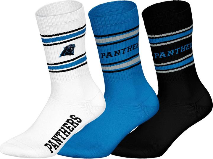 Barefoot Carolina Panthers 3pk Crew Socks 39-42 (39 - 42)