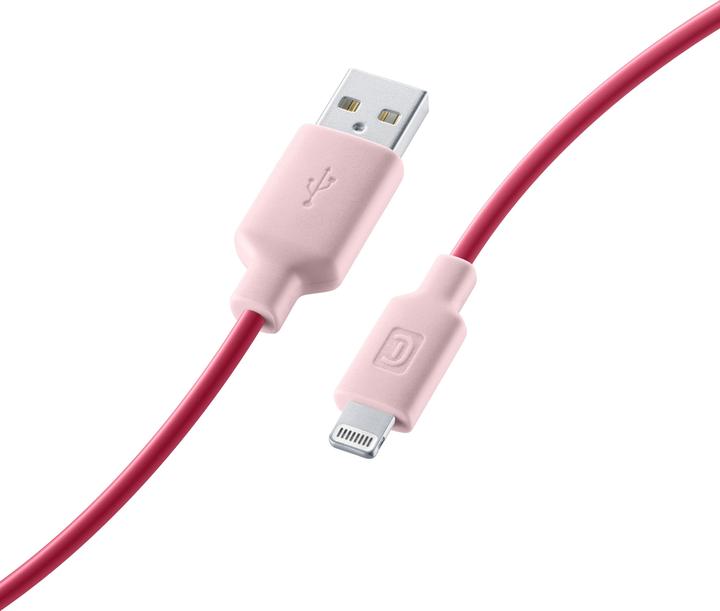 Image du produit Cellularline Câble de charge et de données rose 100cm USB Type-A vers Apple Lightning USBDATAMFISMARTP (1 m, USB 2.0)