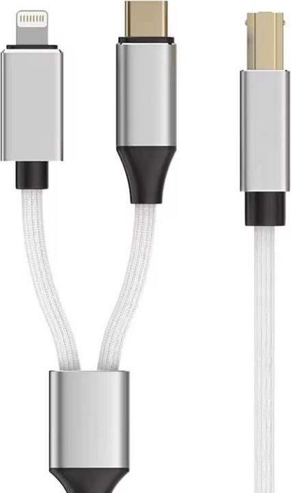 Image du produit PowerGuard MidiConnect Music, Printer, HDD USB Type B to USB-C, Lightning Connector 1.5m (1.50 m, USB 2.0)