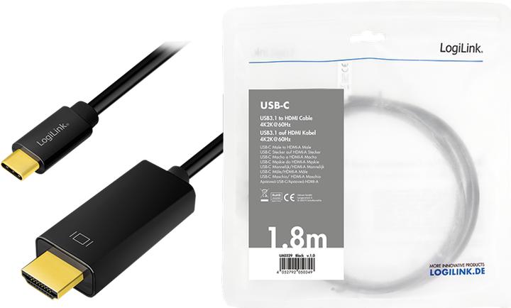 Produktbild LogiLink USB Typ C — HDMI (Typ A) (1.80 m)