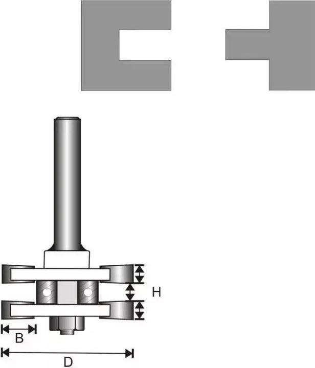 Produktbild Dedra Hartmetall-Holzschneider-Set für T-Verbindungen (07F211B)