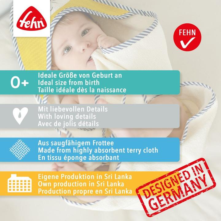 Produktbild Fehn Kapuzenbadetücher & Handtücher 2-tlg. Bade-Set - Kapuzenbadetuch & Waschhandschuh