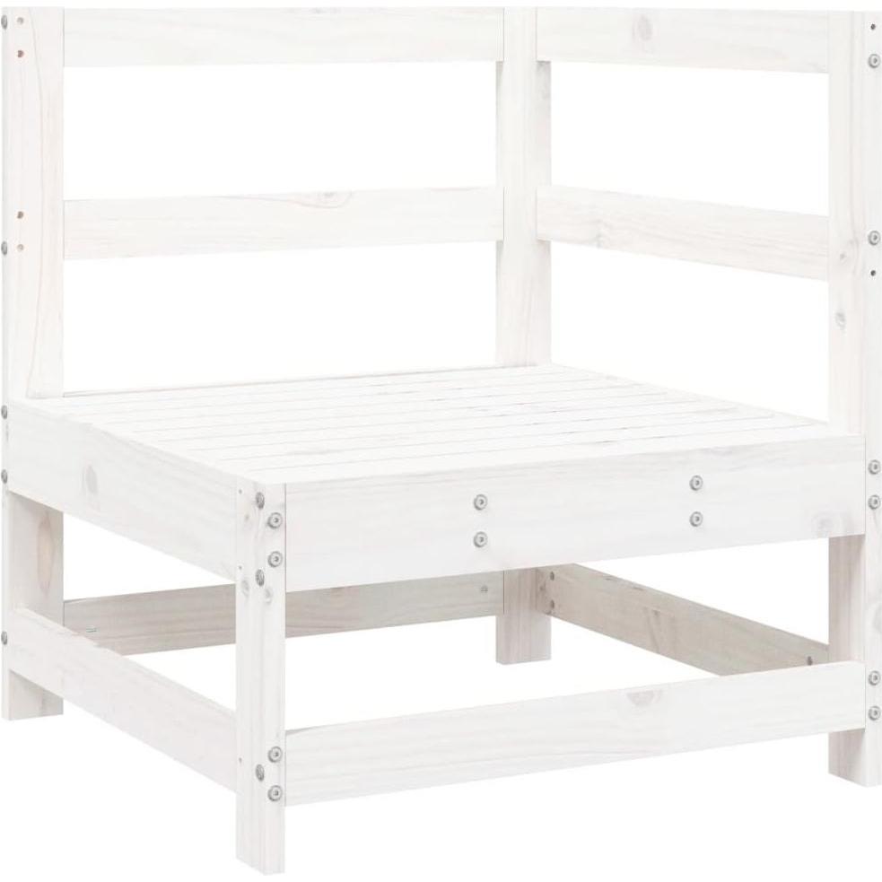 Thumbnail - VidaXL, Gartenlounge, 5-tlg. Garten-Lounge-Set Weiss Massivholz Kiefer,Farbe