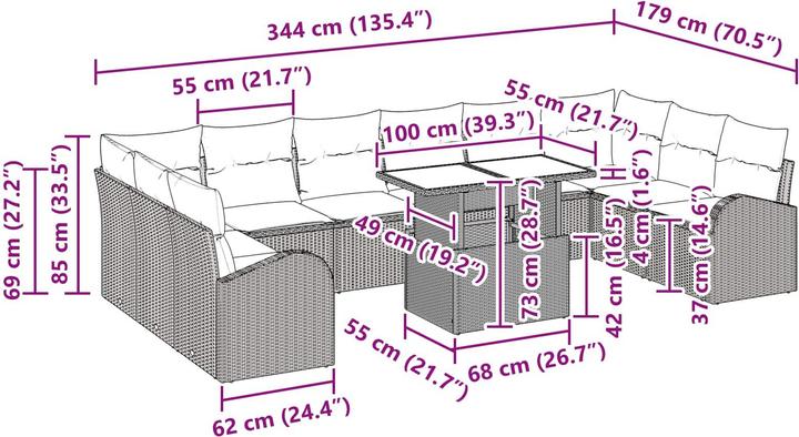 Produktbild vidaXL Garten-Sofa
