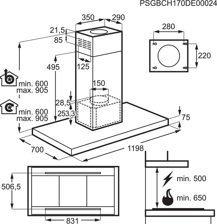 Image du produit Electrolux IHGL1263CN (Hotte îlot)
