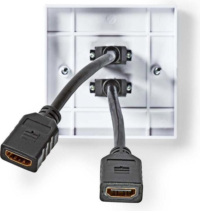 Immagine prodotto Nedis HDMI™ Wall Box | 2x HDMI™ Femmina | 4K@60Hz | Presa HDMI™ | Nero | 18 Gbps | Placcato oro | Um (0.09 m)