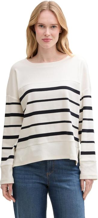 Tom Tailor T-shirt met lange mouwen voor dames, 37543 - Offwhite Blue Onregelmatige Streep, L (L)