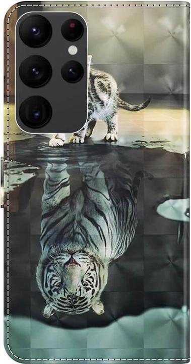 Produktbild Cover-Discount Galaxy S23 Ultra - Etui Glitzer Effekt Katze (Samsung Galaxy S23 Ultra)