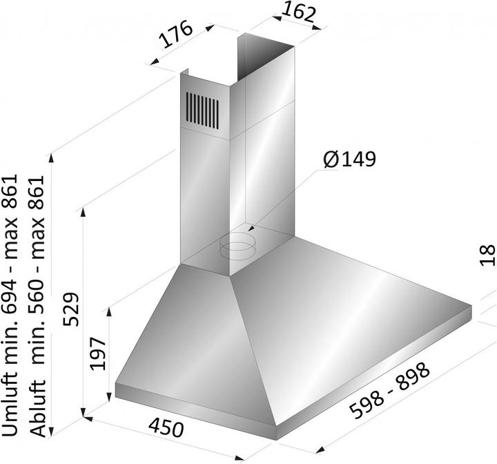Actual product image Beko HCP61310IH (Wall hood)