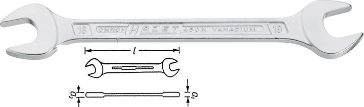 Produktbild HAZET Doppel-Maulschlüssel 450N-21X23 ∙ Aussen Sechskant Profil ∙ 21 x 23 mm