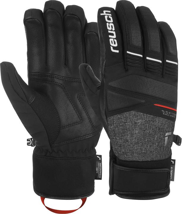 Black, Fire Red, black melange