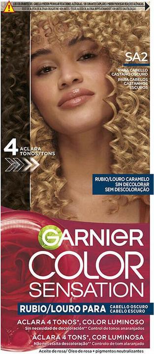Produktbild Garnier Tinte Rubio Luminoso Ohne Ausbleichen Für Dunkles Haar Louro Caramelo (Louro Caramel 5 u)