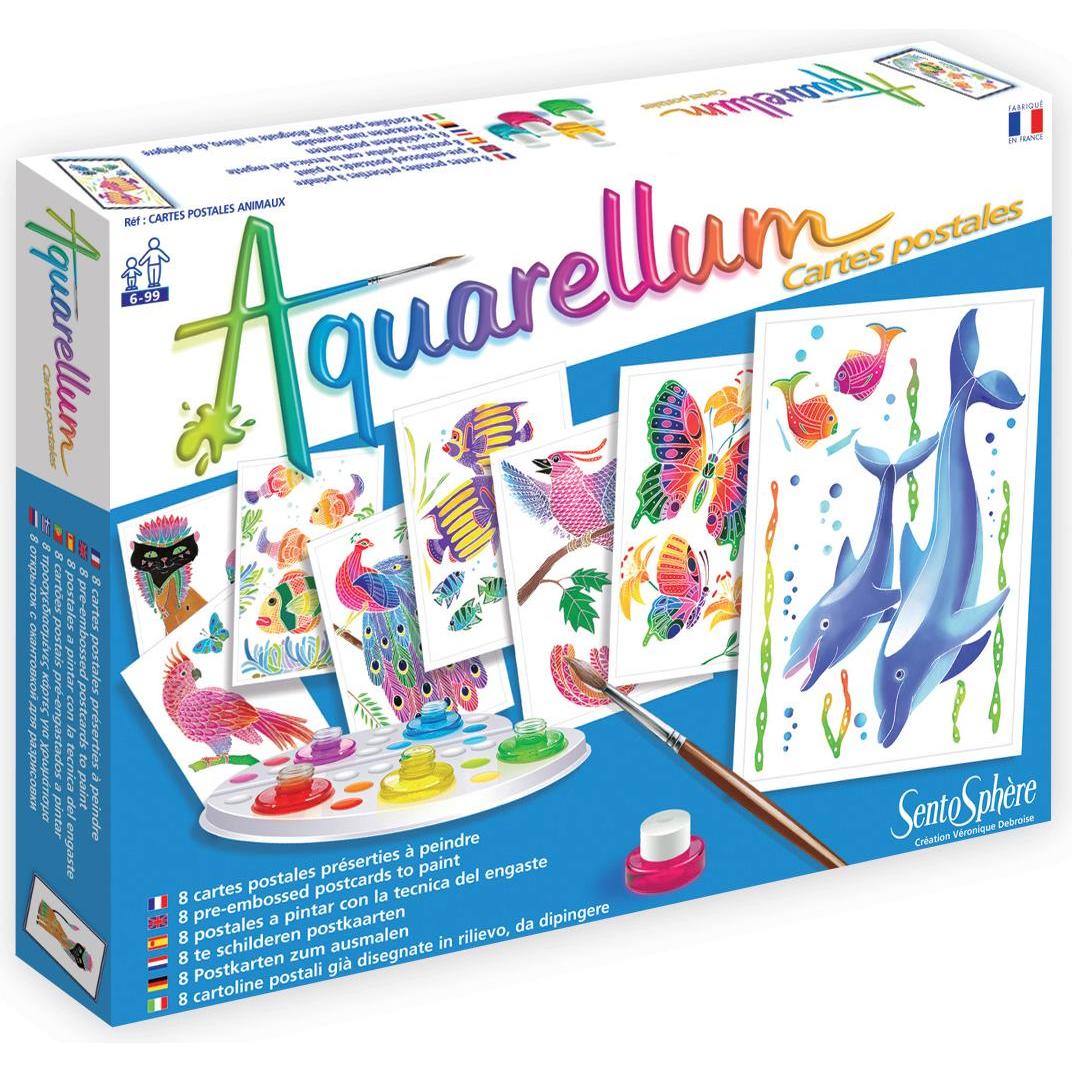 Sentosphere Aquarellum 8 Cartes Postales Animaux