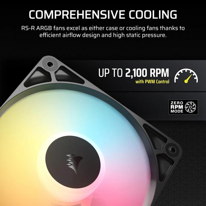 Image du produit Corsair PC-Lüfter R5 120-R ARGB Schwarz, Beleuchtung: Ja (120 mm, 3 x)