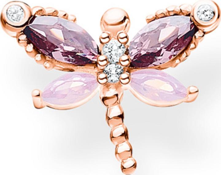 Thomas Sabo Einzel Ohrstecker Libelle mit Steine roségold (925er Silber)