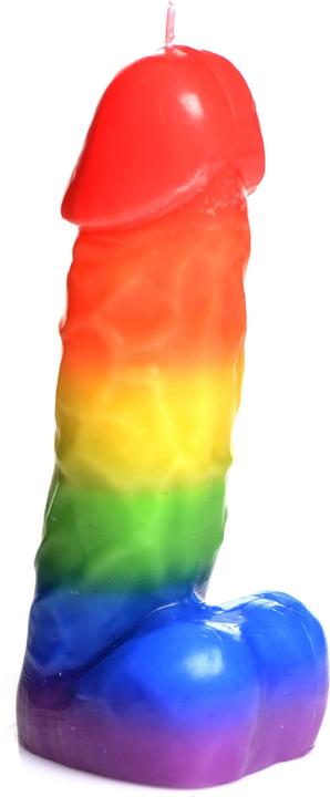 Master Series Pride Pecker Rainbow Drip Candle