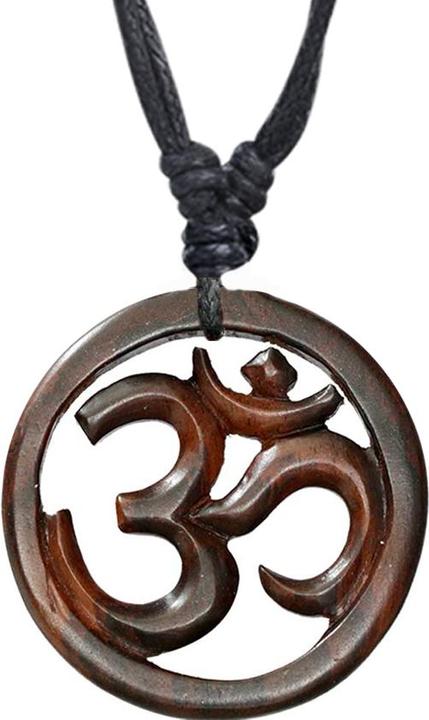 Produktbild Star Piercing Halskette schwarz Anhänger Om aus Narra Holz (ohne Messing, Organisch)