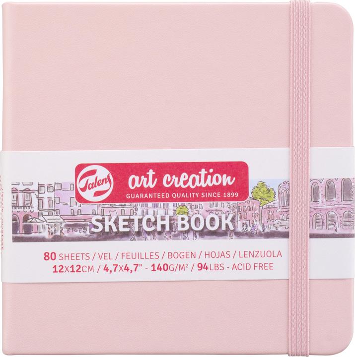 Talens Malbuch 12 x 12 cm Pastellrosa (12 x 12 cm, Blanko)
