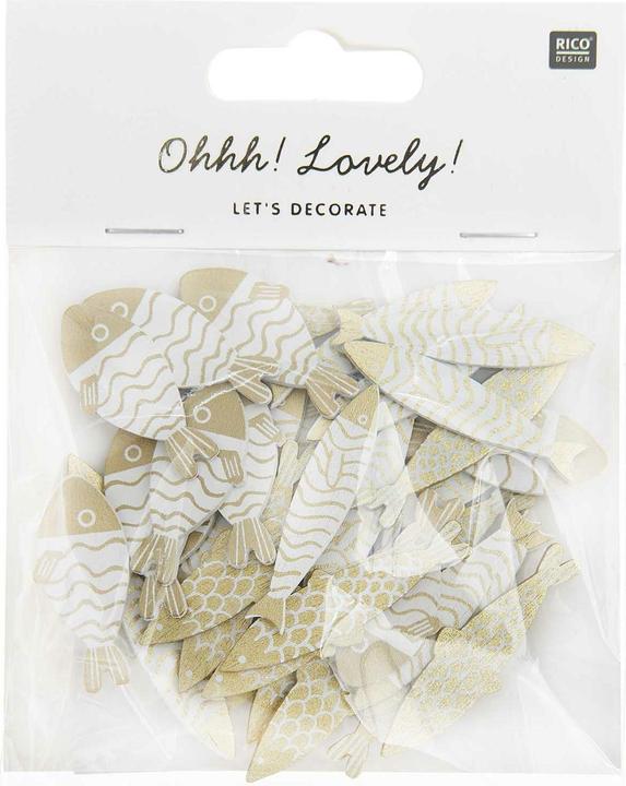 Image du produit Rico Design Décoration à saupoudrer poisson 36 pièces, or/blanc (36 pcs)