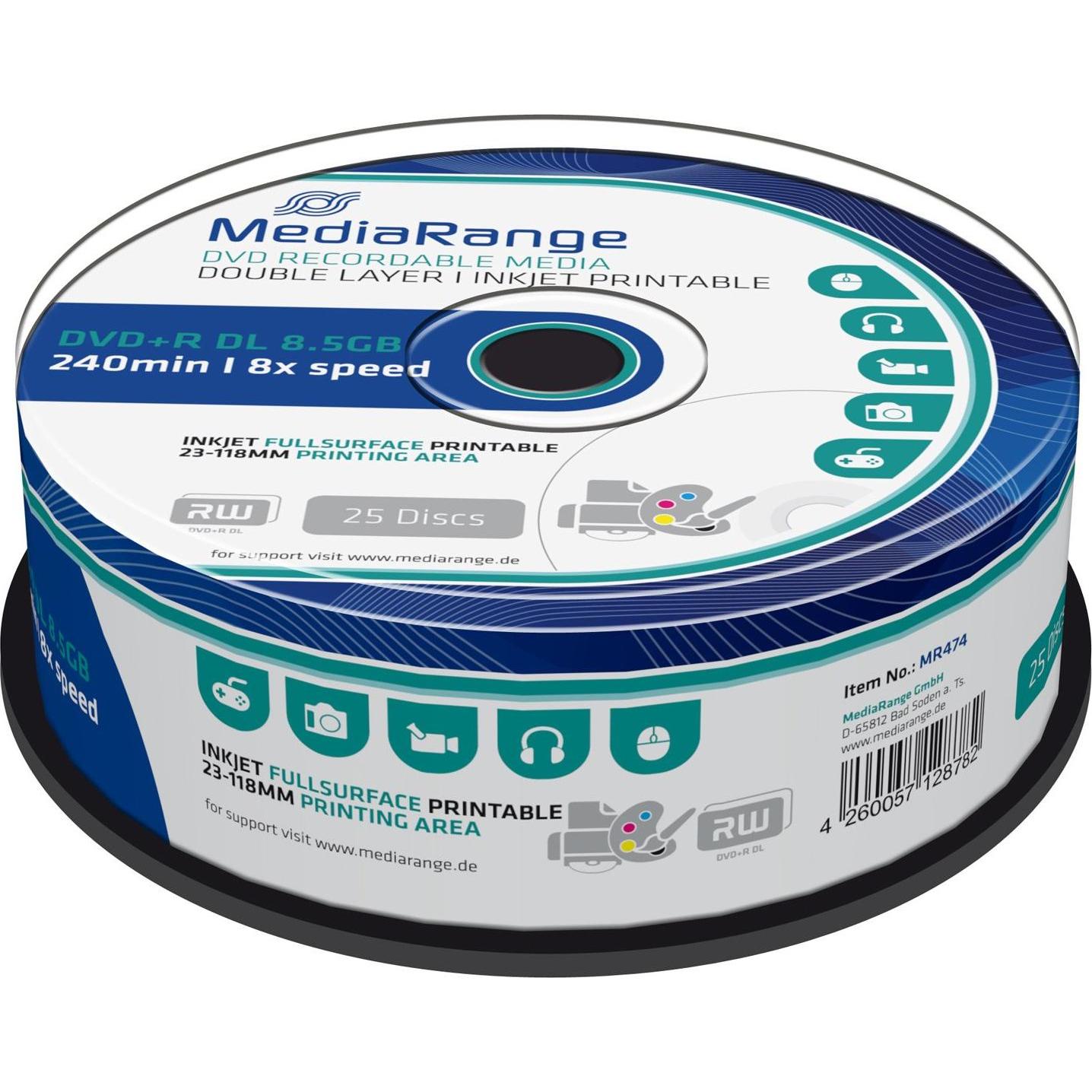 MediaRange DVD+R 8.5GB Double Layer (25 x), Optischer Datenträger