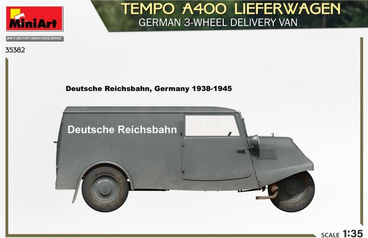 Immagine prodotto Mini art Furgone per consegne Tempo A400. Furgone tedesco a 3 ruote per consegne