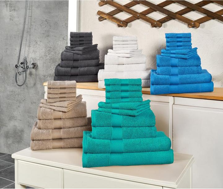 Actual product image Angela Bruderer Towels 10-piece set terry cloth uni (30 x 30 cm, 30 x 50 cm, 70 x 140 cm)