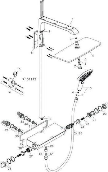 Produktbild hansgrohe Showerpipe RAINDANCE SELECT E 360 1jet DN 15, EcoSmart Version chrom