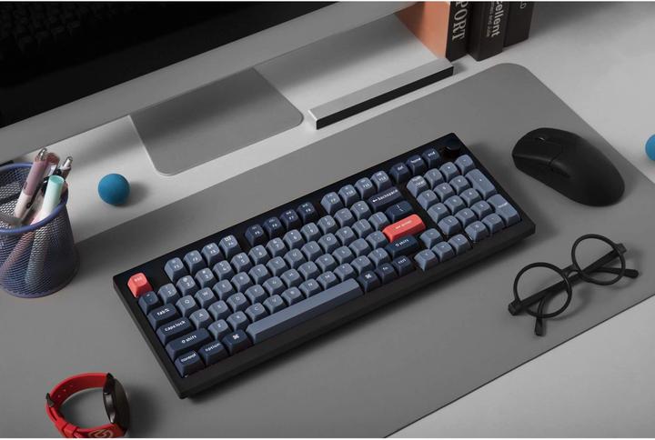 Immagine prodotto Keychron Tastiera meccanica wireless V5 Max QMK/VIA RGB con manopola rossa (nero) (US, Cablato, Senza fili)