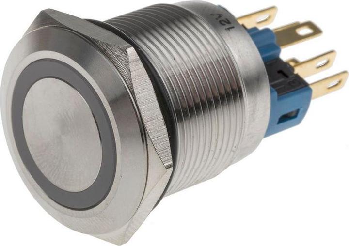 Produktbild RS PRO Switch Pushbutton Stainless Green ring