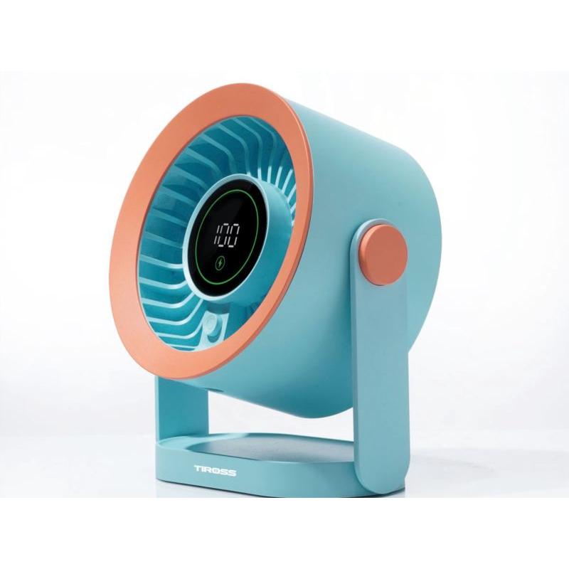 Tiross Wiederaufladbarer Ventilator mit LED-Anzeige, Ventilatore