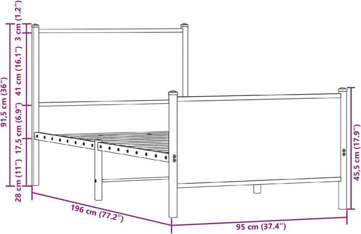Image du produit vidaXL Bettgestell (90 x 190 cm)