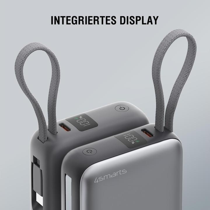 Produktbild 4smarts Powerbank Pocket Dual Cord (10000 mAh, 22.50 W, 38.50 Wh)