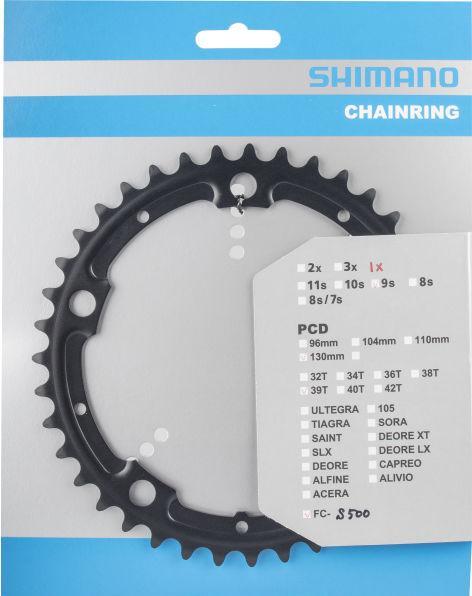 Produktbild Shimano Kettenblatt Alfine FC-S500 39 Zähne schwarz (39)