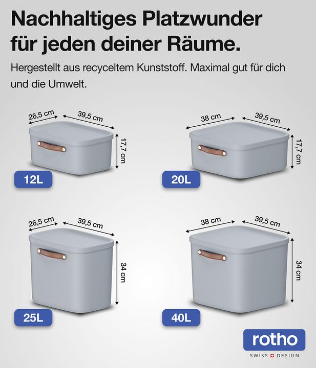Energie-Label Rotho 3er-Set Aufbewahrungsbox Maloja 12l (12 l)