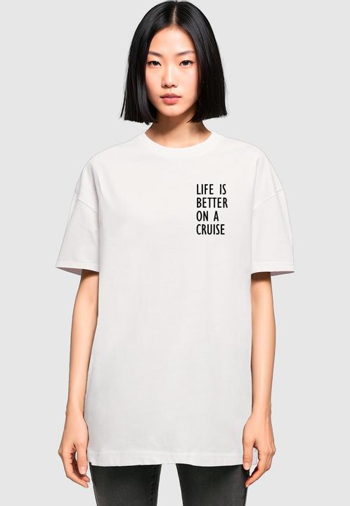 Produktbild Merchcode Ladies Life Is Better Oversized Boyfriend Tee - 119547 (XL)