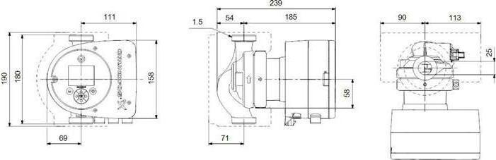 Produktbild Grundfos Elektronisch geregelte Umwlzpumpe MAGNA3 32-80 180 mm 2" 97924635