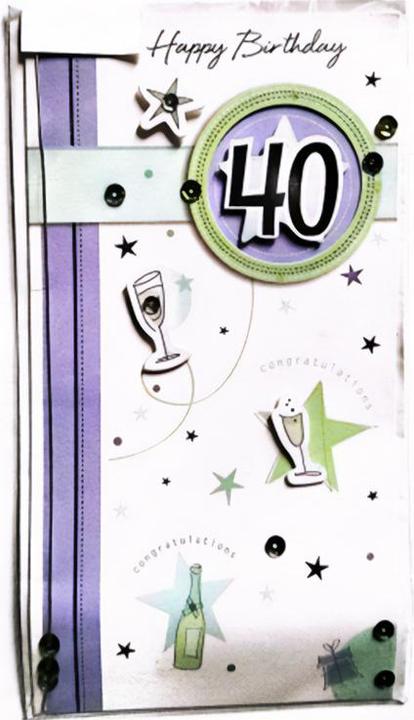 Generic Congratulations Stelle 40° Biglietto di Compleanno (40 pz.)