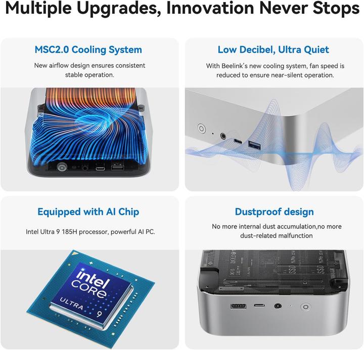 Image du produit Beelink Mini-PC SEi14 mit Intel Core Ultra 9 185H (Intel Core Ultra 9 185H)