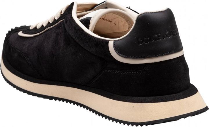 Image du produit Dolce & Gabbana velvet and suede cushion sneakers color black and ivory (45)