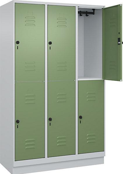 Light grey RAL 7035, Reseda green RAL 6011