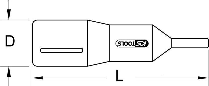 Produktbild KS Tools 3/8"" Isolierte Bit-Stecknuss Innensechskant, 6mm, 82mm lang (6 mm)
